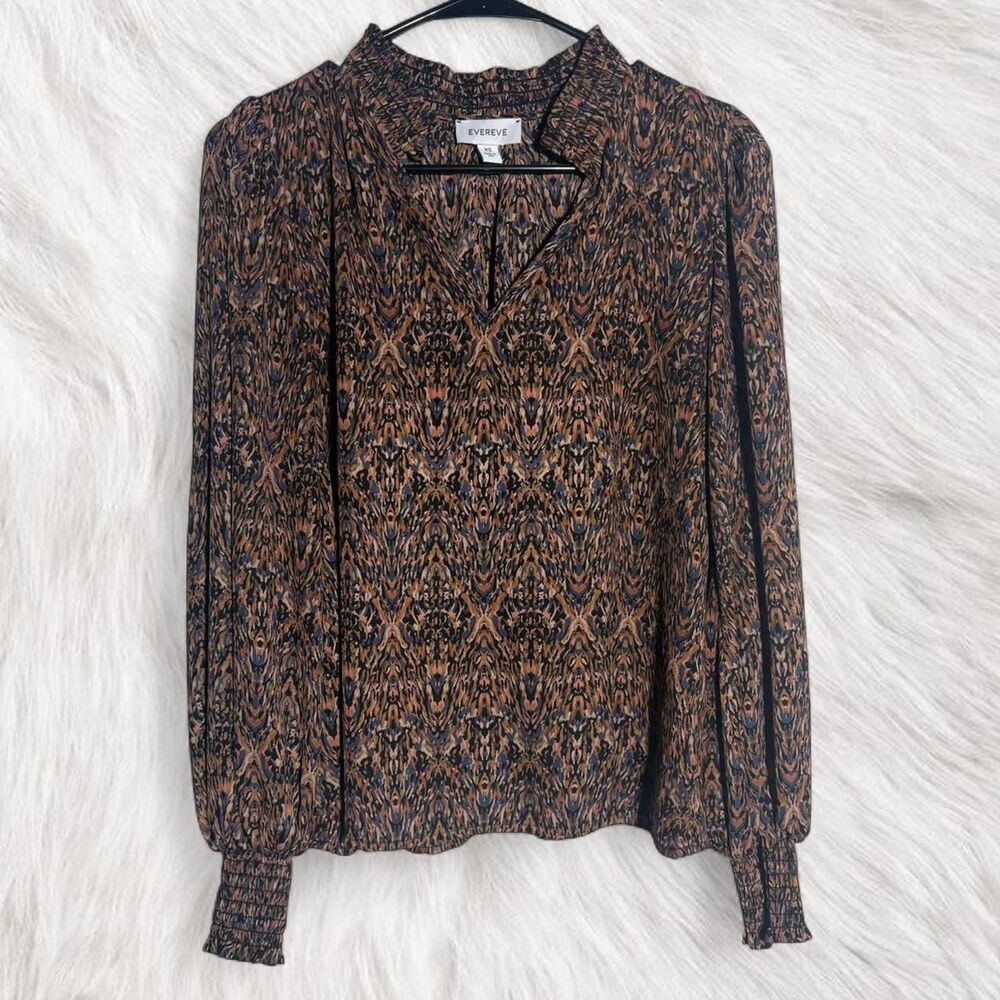 EverEve Preppy Business Casual Office blouse long sleeve XSmall | Boho Chic Fall - Picture 3 of 9